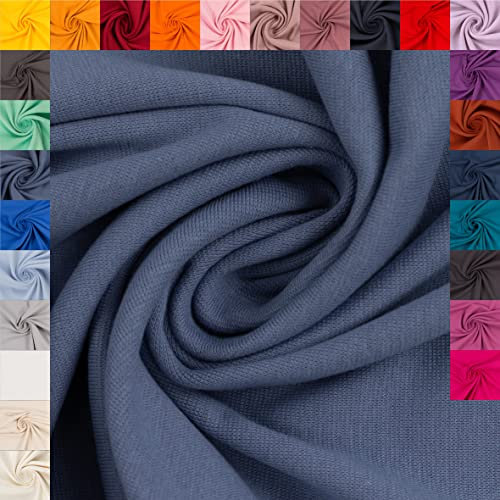 hegehof Swafing Heike Bündchenstoff Schlauchware Coupon (rauchblau, 0,5m) (259)