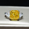 DJMJHG 925 Sterling Silver Wedding Ring for Women Luxury 10×10mm Yellow Pink White Zircon Gemstone Rings Fine Jewelry 5 Yellow