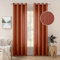 MIULEE 2er Set Voile Vorhang Sheer Leinenvorhang mit Ösen Transparente Unregelmäßige Textur Gardine Ösenschal Fensterschal Lichtdurchlässig für Schlafzimmer 245 x 140cm (H x B) Ziegelrot