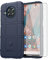 Asuwish Phone Case for Nokia X10/X20 with Tempered Glass Screen Protector Cover and Slim Thin Hard Mobile Film Rugged TPU Protection Cell Accessories Protective NokiaX10 10X NokiaX20 5G Women Men Blue