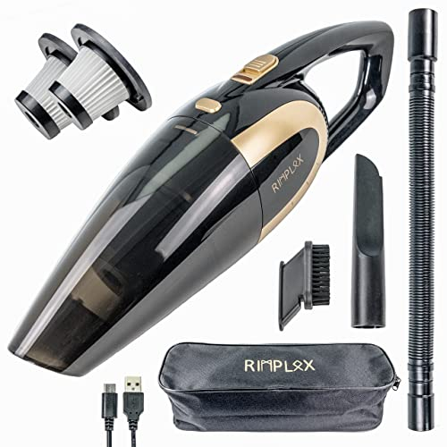 rimplox Aspirabriciole e Aspirapolvere Auto 100W | Forza Aspirante 5000PA | Senza Fili con Accessori Auto | Aspirapolvere portatile per Auto e Casa | Design Compatto per una Pulizia Efficace ovunque