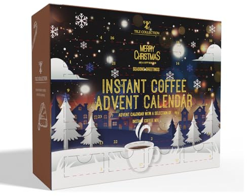 Kaffee-Adventskalender 2023 – 24 Geschmacksrichtungen, Instant-Kaffee-Geschenke, Weihnachtsgeschenke, einzigartiger Adventskalender für Erwachsene, Kaffee-Geschenke für Männer und Frauen, Geschenksets