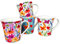 Darthome Full Floral Bloom Mugs Set of 4 Bone China Colourful Flowers 380ml Coffee Cups
