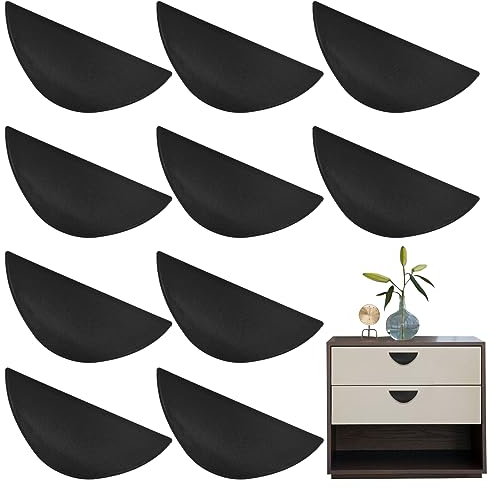 10 Piezas Manija Autoadhesiva, Tirador Puerta Corredera Auxiliar, Mango Autoadhesivos Fuerte, Sin Perforar Tiradores de Armario Cocina de Plástico para Ventanas Refrigeradores Muebles Cajones (Negro)