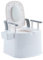 Portable Toilets for Elderly, Movable Bedside Toilet with Armrests and Tissue Box (Gray+ White)