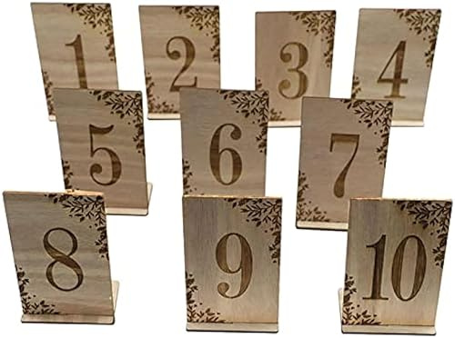 Wooden Wedding Table Numbers,1-10 Rustic Wood Wedding Table Numbers, Rustic Centerpiece for Banquets,Cafés, Restaurants, Hotels, Parties,Catering,Bridal Shower