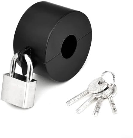 EpheyFIF Door Handle Lock, Knob Lock Out Device, Cover to Disable The Doorknob/Faucet/Valve, Door Knob Child Proof Cover Case, Prevents Turning and Operating of Door Knob and Access to Keyhole(B)