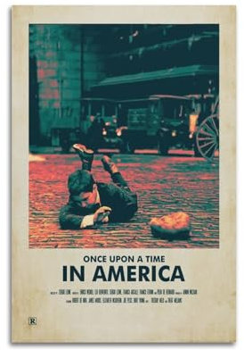 VZRSQZK Once Upon A Time in America-Film-Poster, Retro-Poster, dekoratives Gemälde, Leinwand-Wandposter und Kunstdruck, modernes Familienschlafzimmer-Dekor-Poster, 20 x 30 cm
