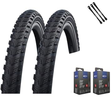 2er Set Fahrradreifen Marathon 365 28 Zoll (47-622) Reflex + AV DV SV Schlauch und 3 Metall Reifenheber E Bike (28x1,75 Zoll (47-622), SV-Ventil Schläuche)