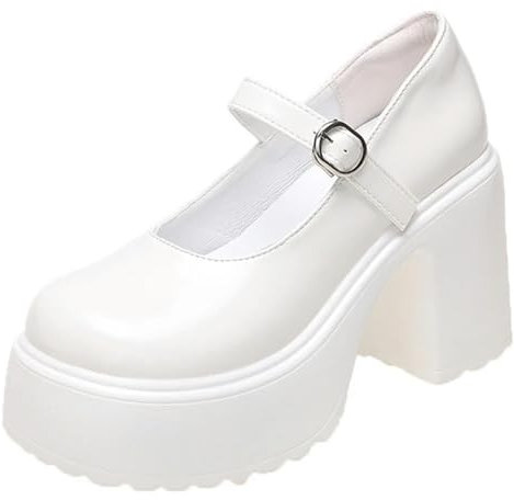 Klassische Mode Neue Chunky Plattform Mary Jane Schuhe Frauen Patent Leder High Heels Pumps Frau Süße Starke Ferse Party Schuhe weibliche