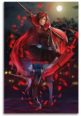 Ink blot Anime RWBY Leinwandposter Rubinrose, Wandkunst, Dekoration, Wohnzimmer, Schlafzimmer, Dekoration, Poster, 30 x 45 cm, ungerahmter Stil