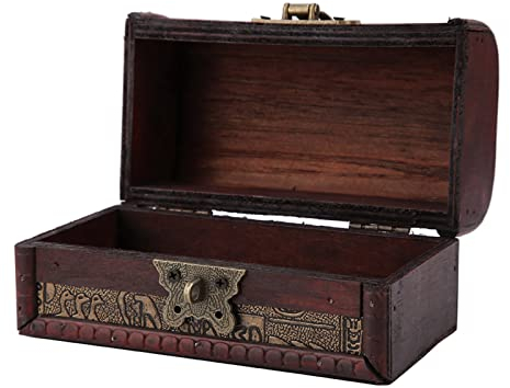 SEAFRONT Kreative ägyptische Hölzerne Antike Alte Kiste Vintage Europäischen Stil Schmuck Aufbewahrungsbox Schatzkiste Schmuck Organizer für Mädchen (#1)