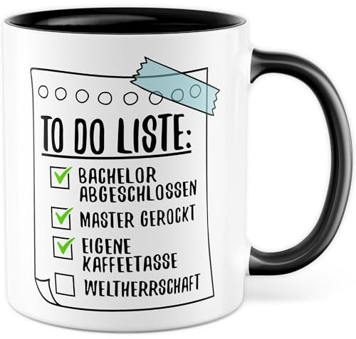 Ausbildung Tasse Geschenk, To Do-Liste Ausbildung bestanden eigene Kaffeetasse mit Spruch lustig Kaffee-Becher Gratulation Abschluss Berufsausbildung Prüfung Azubi (Master)
