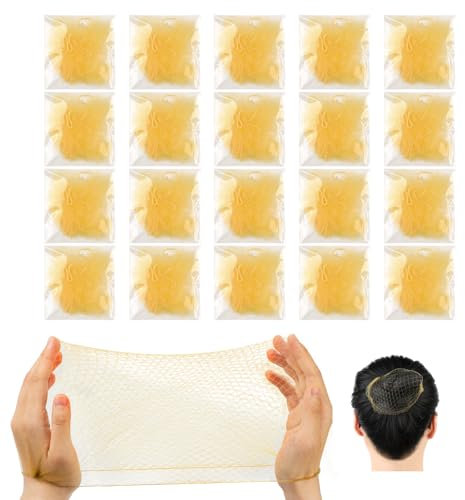 Giantree 20 Stück Unsichtbare Haarnetze, Haarnetz Dutt Haarnetze Elastisches Bun Netze Wiederverwendbare haarnetz zum schlafen für für Frauen, Mädchen, Haarknoten Herstellung, Ballett Tänze