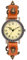 JewelryWe Damenuhr Vintage Leder Uhr: Retro Spikes Nieten Analog Quarz Armbanduhr Damen Herren Orange Lederarmband aus Legierung Uhr mit römischen Ziffern Zifferblatt
