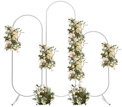 Hochzeitsbogen Luftballon Bogen Gestell Großer Gold Ballon Bogen Metall Ring Rahmen Hintergrund Stand für Hochzeiten, Geburtstagsfeiern, Verlobungen (150 * 50 * 220cm Gold)