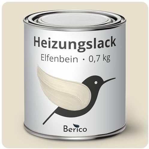 Berico Heizkörperlack - 0,7 Kg - Elfenbein - BE 400 - Heizungslack, Heizungsfarbe, Heizkörperfarbe, Acryllack