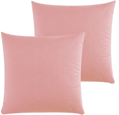 Class Home Collection Kissenbezug 80x80 Baumwolle – Kissenbezüge 80x80 im 2er Set – Weiche Kissenhüllen 80x80 für Sofa & Bett – Kopfkissenbezug für Kissen 80x80 cm mit Reißverschluss – Altrosa
