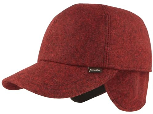 Breiter Herren Winter Baseball-Cap Schirmmütze Baseball Kappe mit Sympatex Membran & ausklappbarem Ohrenschutz – Cap aus Wolle mit weichem Innenfutter