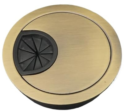 Desk Cable Grommets, Cable Tidies Port Hole Covers, Zinc Alloy Wire Hole Cover Outlet Port Table Computer PC Desk Round Cable Grommet Line Holder 50mm/53mm/60mm/80mm(Antique Brass,80mm)
