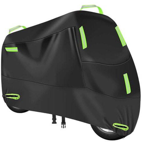 WYWNQ Fundas Motos para Kawasaki Ninja 125 Z125 Z 125 2019 2020, Impermeable Motorcycle Cover Tela Oxford Cubre Moto Cubierta Motocicleta Anti UV Protector Accesorios,B-Green