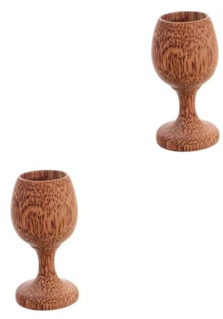 MAGICLULU 2St Weinglas aus Kokosnussholz trinkbecher Holz Weinglas Teebecher Holzweinbecher Holzweinglas Holzbecher zum Trinken Weinkelch japanische Teetasse Vintage Kelch Kelch Weingläser