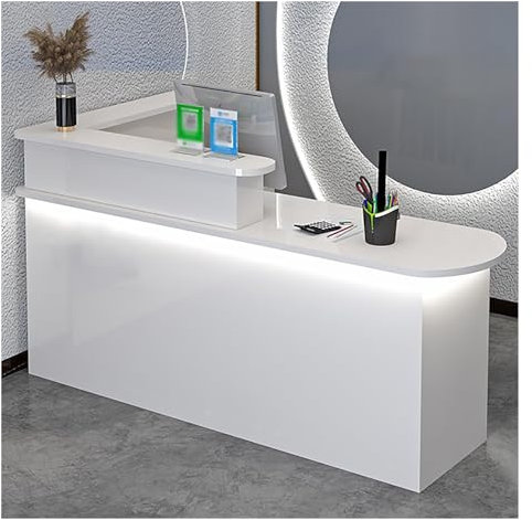 Empfangstisch mit LED-Beleuchtung, moderner Salon-Empfangstheke für Lobbys, Salons und Heimbüros, kleiner Kassenzähler für Einzelhandel und Empfangsraum