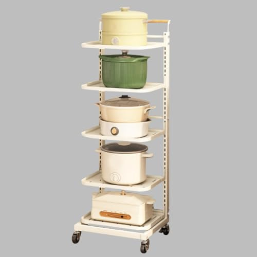 Wall Mounted Kitchen Pot Lid nizer Rack Shelf for Saucepan and Pan Storage White Cupboard Space Saver 5 * 5 Boards