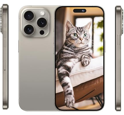 I15 PROMAX Unlocked Phone, Android 13,7.3-inch High-definition AMOLED Screen Smartphone, 8000mAh Battery, Facial Recognition/fingerprint Lock/5G/photo/GPS Phone (Grey,512)