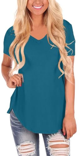 Maglie Donna Particolari Estive Camicia Donna Sfiancata Estivo Blusa Rossa Curvy Bluse Elegante Maglietta Basic Manica Corta Maglia Intima Gialla Economica Colorata T Shirts Fucsia Bianca Color