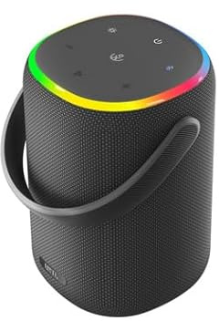 xdobo BMTL Bucket Bluetooth Speaker, 60W Portable Wireless Speaker with RGB Light, 360° Surround Sound, 8000mAh Battery, Black