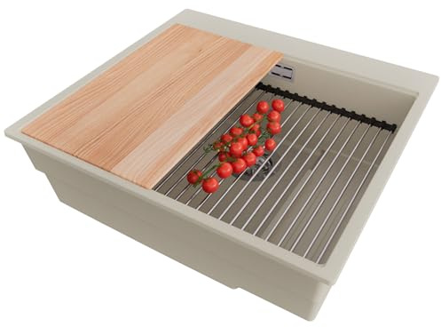 PRIMAGRAN Spülbecken ab 60er Unterschrank + Ablauf-Set, 58x53cm