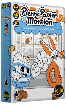 IELLO Pierre Papier Morpion – Spiel für 2 Spieler mischen Stein-Papier-Schere, Morpion und Chip-Sammlung – schnell, lustig und strategisch