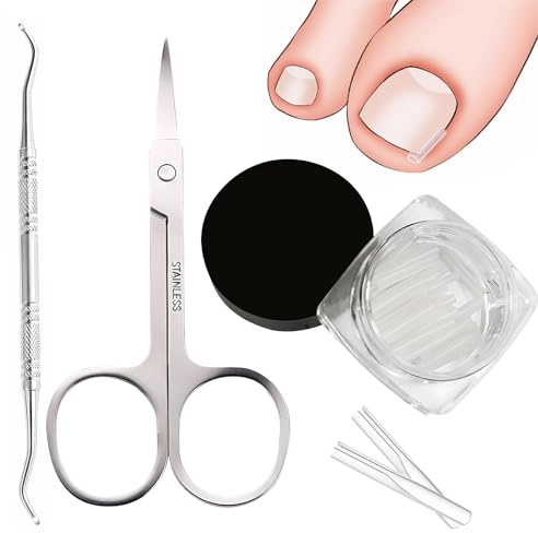 Juego de corrección de uñas encarnadas, 100 unidades, sin dolor, tiras de alisado de uñas de los pies con elevador de uñas - Juego de herramientas simples para uñas encarnadas