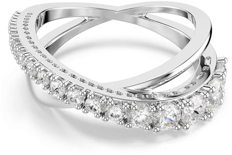 Swarovski Hyperbola Kollektion Ring, Gemischte Schliffe, Weiß, Silberfarbenes Finish