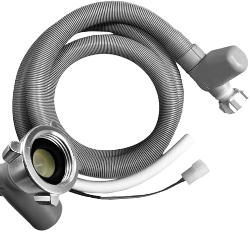 Fouvin Manguera Universal para Lavavajillas y Lavadora, 1.85 m, Manguera de PVC de con Aquastop, Gris