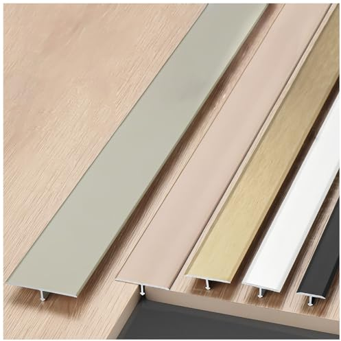 CMJYMX 3Pcs 90cm Floor Transition Strip Door Divider Strip Transition Bar Ideal For Seamless Carpet, Laminate & Tile Edges, T Molding Trim Flooring Cover Strips(Brushed bronze,2cm/0.78in)
