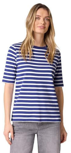 Street One Kurzarm T-Shirt mit Streifenmuster Amparo Blue 46