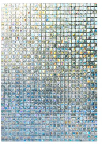 79 x 24 Zoll PVC-3D-Mosaik-Würfel-Fenster-Sichtschutzfolie – Nicht klebende Milchglasfolie für Fenster, dekorativ, Badezimmer, Büro, statisch haftend