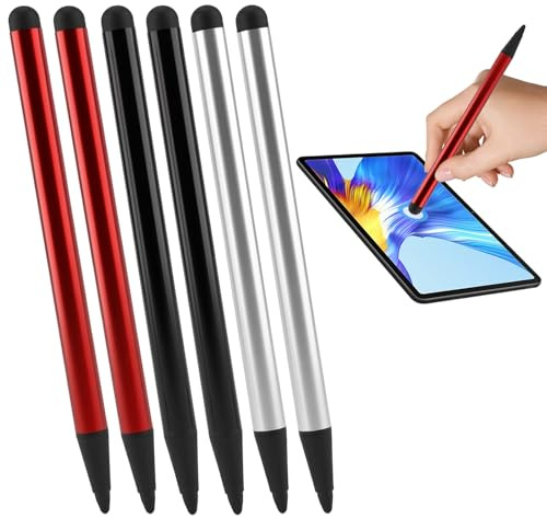 6 Stück Touchscreen Stift, Touch Pen 2 in 1 Universelles, Tablet Stift, Handystift für Handy/Tablets Und Andere Touchscrees, Kompatibel Mit Samsung/Android/Ios
