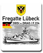 Fregatte Lübeck Aufkleber Sticker Rufzeichen DBSI DRAO F 224 Bremer 6x7cm #A4214