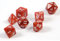 shibby 7 polyedrische Würfel für Rollen- und Tabletopspiele in rot mit Beutel