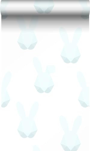 Origin papier peint lapins origami bleu pastel 53 cm x 10.05 m Wallcoverings