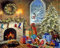 YEESAM ART Peinture par Numéros Adultes Enfants - Arbre de Noël, Bonhomme de Neige 40 x 50 cm - Toile Lin, Peinture à l'Huile DIY - Cadeau de Noël (Sans Cadre)