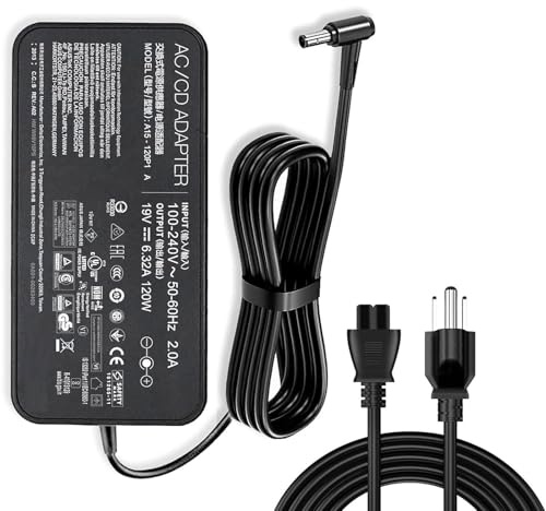 New 120W 19V 6.32A Laptop Adapter A15-120P1A PA-1121-28 AC Power Charger for Asus GL551J GL552VW GL553V GL752VW GL753VE N550JK N550JX ZX53VW FX53VD G56JK N56JR N56JN VivoBook X550 X750J X750JA Laptop