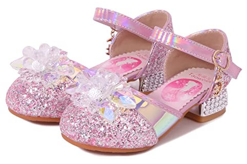 YOSICIL ELSA Schuhe Mädchen Prinzessin Schuhe Kinder Schmetterling Schuhe Flache Ballerina mit Pailletten Partei Festliche Schuhe Fasching Karneval Halloween Weihnachtstag Party Schuhe