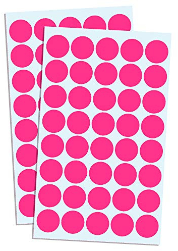 2000 Stück, 20mm Punktaufkleber Klebepunkte Aufkleber Etiketten Markierungspunkte Selbstklebende - Rosa