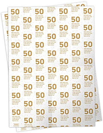 Brainbox Candy - 2 Bögen lustiges Geschenkpapier zum 50. Geburtstag – freche fünfzig Geschenkpapier für Sie und Ihn, Männer, Frauen, 50. Geburtstag – gefaltet, hochwertige Verpackung