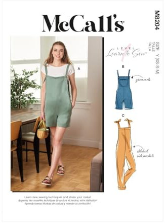 McCall's Sewing Pattern M8204ZZ ZZ (L-XL-XXL) Misses' Overalls