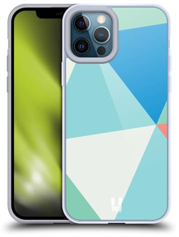 Head Case Designs Blu Chiaro Triangolo Prismatici Custodia in Gel [Protezione di Grado Militare] Compatibile con Apple iPhone 12 PRO Max E Compatibile con MagSafe